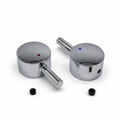 HD119 Chrome Tap Handle Pair Hot and Cold Lever Replacement for Basin ...