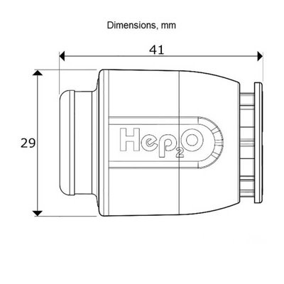 HD62/15W Hep2O Demountable Pipe Stop-End Cap White 15mm - 6