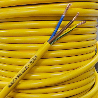 HDIUK 1.5mm Arctic Grade Cable 3183AG1.5 3-Core Coil (5 Metres, Yellow)