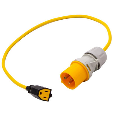 HDIUK - 16A CEE 110V Yellow Connector to USA American Nema Socket Lead UK Made (1 Metre)