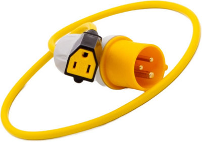 HDIUK - 16A CEE 110V Yellow Connector to USA American Nema Socket Lead UK Made (1 Metre) - 5