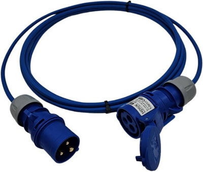 HDIUK - UK Made 5 Metres 16 Amp IP44 CEE Plug to Coupler Extension Power Hookup Lead