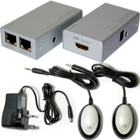 HDMI & IR Control Over CAT5e CAT6 Extender Sender Balun Kit Full HD - 30m RJ45