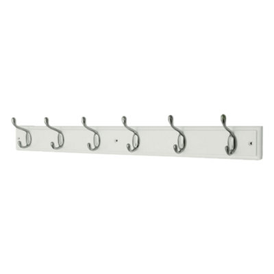 Headbourne Satin Nickel Plated Coat Hook White/Silver (6mm) | DIY at B&Q