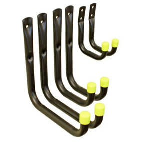 Headbourne Universal Storage Hooks (Pack of 6) Black/Yellow (One Size)