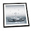Heart Drop Splash Bathroom Grey FRAMED ART PRINT Picture Square Artwork Black Frame (H)25cm x (W)25cm
