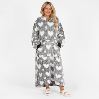 Heart Hoodie Blanket Extra Long Giant Oversized Wearable Soft