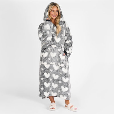 Heart Hoodie Blanket Extra Long Giant Oversized Wearable Soft
