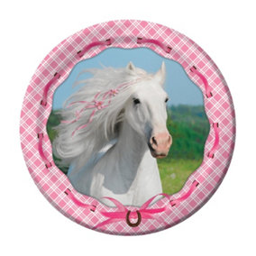 Heart My Horse Paper Party Plates (Pack of 8) Pink/White/Blue (One Size)