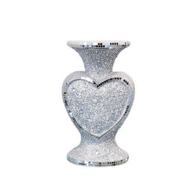 Heart Shape Crushed Diamond Vase