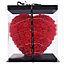 Heart Shape Simulation Foam Immortal Flower Rose with Gift Box and Warm Lights