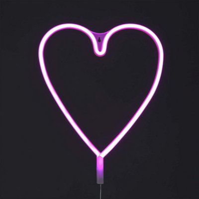 Heart Shaped 36cm Battery or USB Powered Rope Light Pink