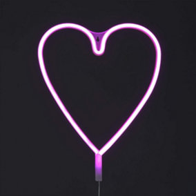 Heart Shaped 36cm Battery or USB Powered Rope Light Pink