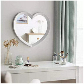 Heart Shaped Wall Mirror White Frame 46x51cm