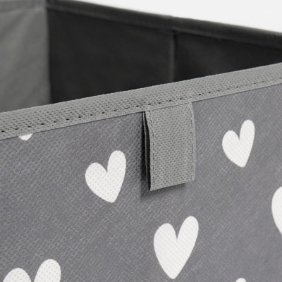 Heart Storage Box Cube Folding 4 Pack Space Saving Organiser Shoe Toy ...