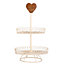 Heart Trim Double Tier Summer Cup Cake Stand