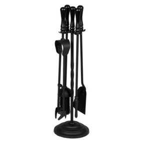 Hearth and Home Companion Round Base Fireplace Tool Set Black (One Size)