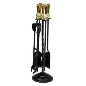 Hearth and Home Fireplace Tool Set Black/Gold (One Size)