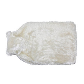 Hearth And Home Hot Water Bottle With Cover White Fur (One Size)