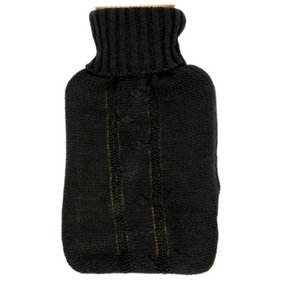 Hearth and Home Hot Water Bottle with Knit Cover Grey (One Size)