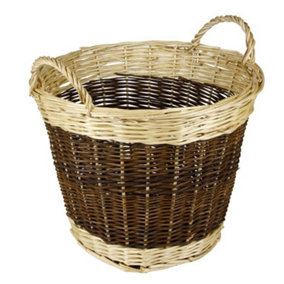 Hearth and Home Two Tone Log Basket Brown/Beige (48cm)