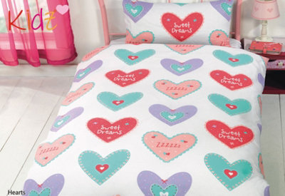 Hearts Design Duvet Set With Pillowcase