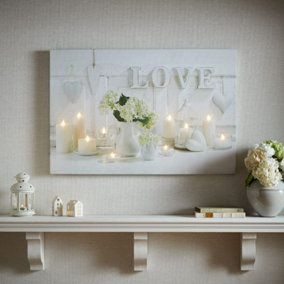 Hearts & Love LED Printed Canvas Wall Art
