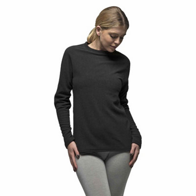 Heat Holders - Ladies Lightweight Long Sleeve Thermal Top M Black