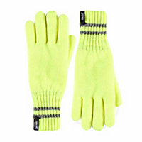 Heat Holders - Mens Hi-Vis Reflective Outdoor Thermal Gloves L/XL Yellow