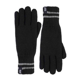 Heat Holders - Mens Hi-Vis Reflective Outdoor Thermal Gloves S/M Black