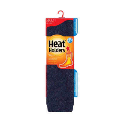 Heat Holders - Mens Long 2.7 TOG Knee High Wool Socks 6-11 Blue
