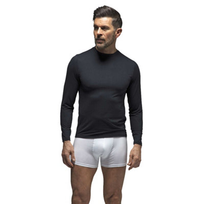 Heat Holders - Mens Long Sleeved Base Layer L Black