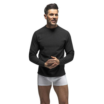 Heat Holders - Mens Long Sleeved Base Layer L Black