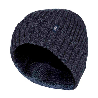 Heat Holders - Mens Turn Over Beanie Hat 6-11 Blue