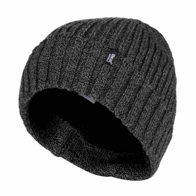 Heat Holders - Mens Turn Over Beanie Hat 6-11 Grey