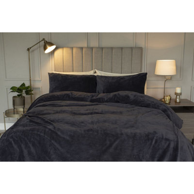 Heat Holders Plain Duvet Cover Set Antique Silver (Superking)