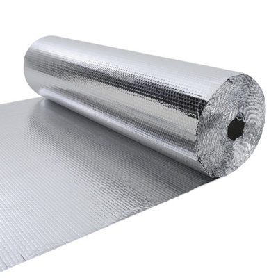Heat Reflective Single Bubble Foil Insulation Double Aluminium Layer 0.6m x 8.4m