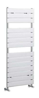 Heated Towel Rail with 14 Flat Panels - 1225 BTU - 1213mm x 500mm - Chrome