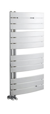 Heated Towel Rail with Curved Panels - 1147 BTU - 1080mm x 550mm - Chrome