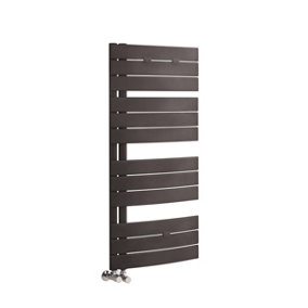 Heated Towel Rail with Curved Panels - 1706 BTU - 1080mm x 550mm - Anthracite - Balterley