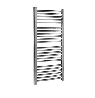 Heated Vertical Towel Rail with Curved Rails - 1126 BTU - 1100mm x 500mm - Chrome