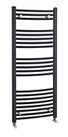 Heated Vertical Towel Rail with Curved Rails - 1689 BTU - 1150mm x 500mm - Anthracite - Balterley