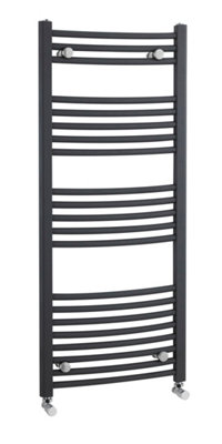 Heated Vertical Towel Rail with Curved Rails - 1689 BTU - 1150mm x ...