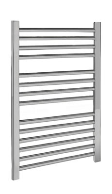 Heated Vertical Towel Rail with Straight Rails - 679 BTU - 700mm x 500mm - Chrome - Balterley