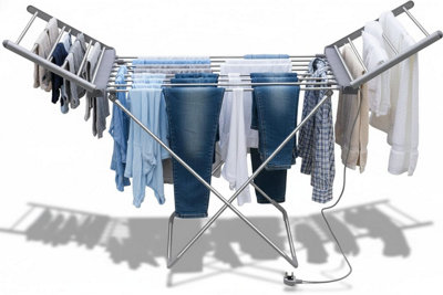 Heated Winged Clothes Airer, Foldable Electric Drying Rack with 20 ...