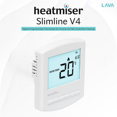 Heatmiser Slimline V4 Wired Programmable Thermostat 230V