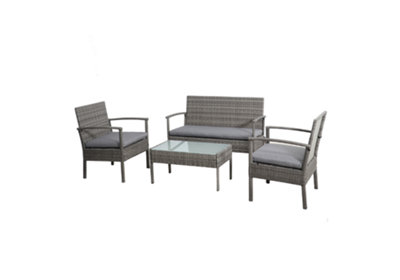 Heaton Rattan 4pc Bistro Set - Grey