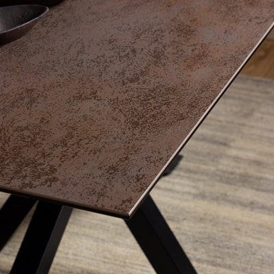 Heaven Dining Table in Ceramic Rusty Brown (L) 160cm Seats up to 6