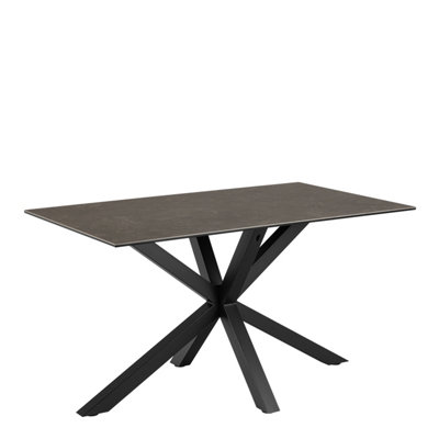 Heaven Dining Table with Ceramic Black Top 135cm