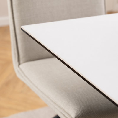 Heaven Dining Table with Ceramic White Top (L) 135cm Seats up to 4